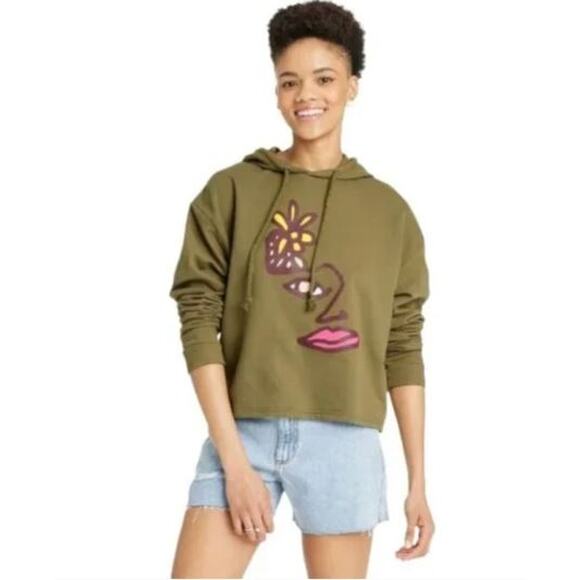 New Pride Green Face Sweatshirt Large - Picture 1 of 3